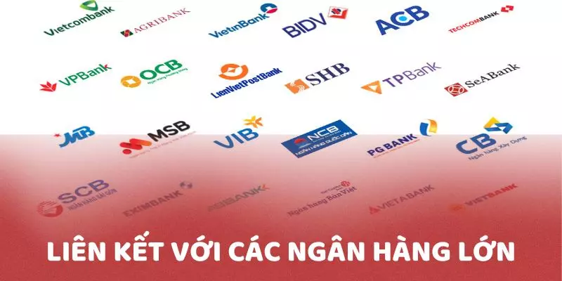 Liên kết với nhiều ngân hàng Việt Nam